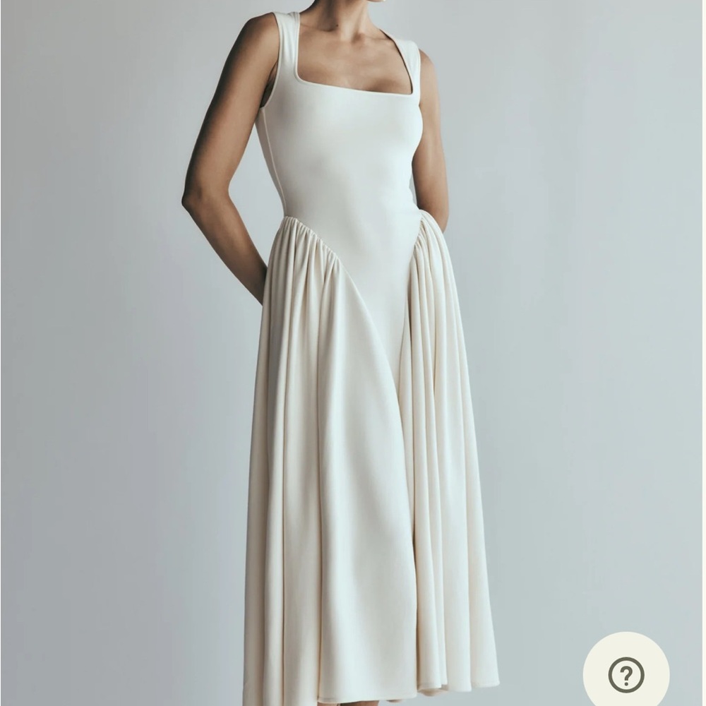 Meshki Cream Midi Sharon Scuba Jersey Dress